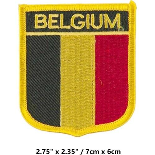Belgian National Flag Embroidered travel souvenir Patch Sew-On Belgium Iron On words Football favor gift for friends