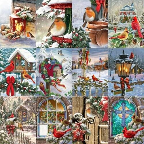 Yumeart 5D Diamond Embroidery Animal Cross Stitch Kit Diamond Painting Bird Picture Rhinestones Winter New Arrival Handmade Gift