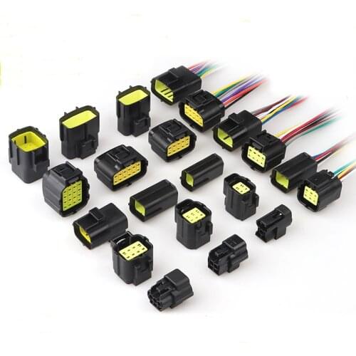 1set Automobile waterproof belt wire connector male female butt plug 1P2 core 3 hole 4p6p8p10p12p