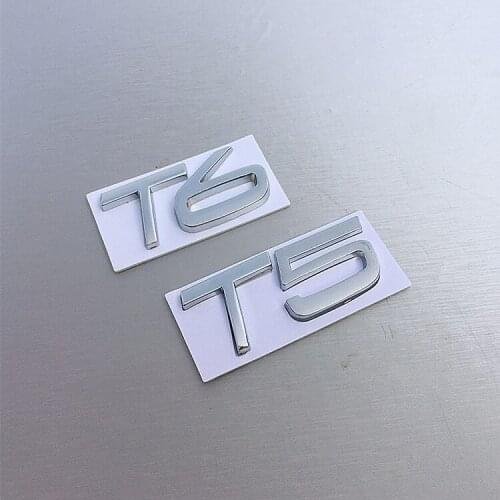 1 PCS 3D Metal T5 T6 AWD LOGO Emblems Tail Fender Badges Car Sticker Letter Decal Car Styling for XC60 XC90 S60 S80 Car Styling