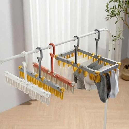 1 PCS Multi-Functional Clothes Holder Detachable Space-Saving Plastic Scarf Clothes Underwear Hanging Rack for Home