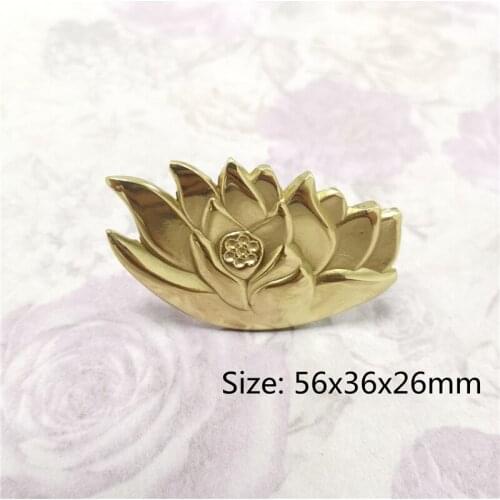 1Pc New Retro Lotus Design Cabinet Door Handle Pure Copper Gold Drawer Shoes Cupboard Door Knob Modern Furniture Handles