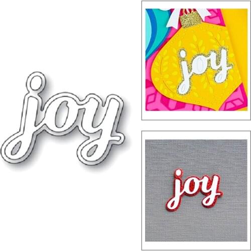 2020 New English Words Joy and Silhouette Metal Cutting Dies For DIY Cut Paper Making Greeting Card Scrapbooking NO Stamps Sets