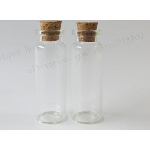 360pcs/lot Wholesale 15ml Clear Glass bottle with Wood Cork Message Vial Crimp Neck Container Candy Ornaments Jars