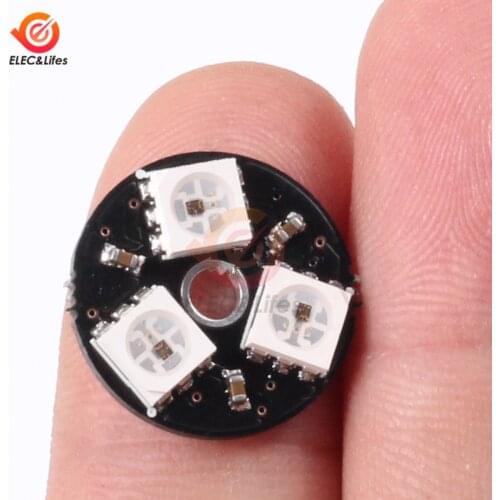 5Pcs 3 Bits Full Color RGB LED Ring LED WS2812 5050 RGB LED Ring Lamp Light with Integrated Drivers For Arduino LED Lights