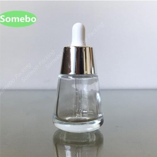 500pcs/lot High Quality 30cc Cone Glass Bottle with Dropper 30ml Transparence Glass Dropper Bottle Senior Perfume Bottle