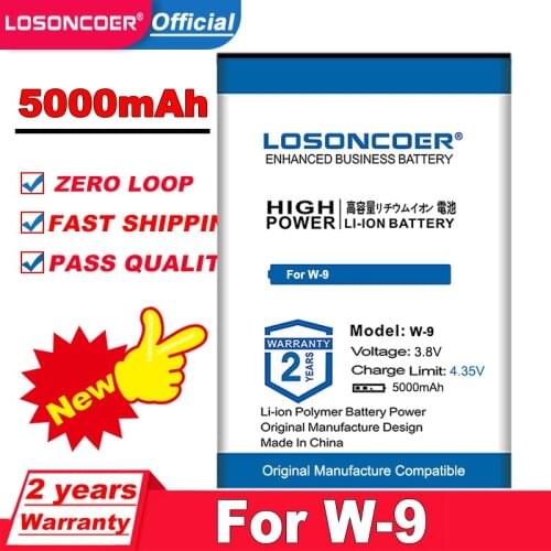 LOSONCOER 5000mAh W-9 Lithium Battery for Netgear Sierra AirCard AC810S AC815 AC791L Wireless Router W9 Rechargeable Batteries