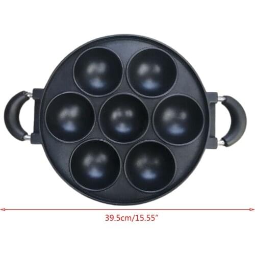 7 Holes Cast Pans Aluminum Metal Non-stick Cooking Plates Breakfast Coating Pans for Christmas Cake Kitchen Cookwares G32A