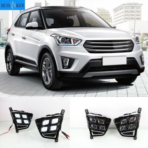 Car Accessories Waterproof ABS 12V LED Daytime Running Light DRL Fog Lamp Decoration For Hyundai Creta IX25 2014 2015 2016