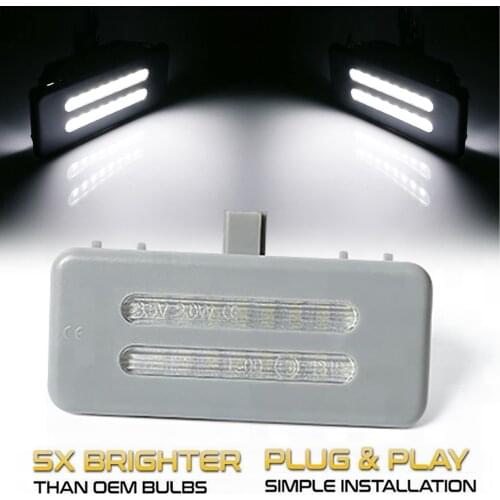 2Pcs For BMW E90 E60 E61 X1 E84 X5 E70 X6 E71 E72 E91 E92 X3 F25 White LED Reading Lights Interior Sun Visor Vanity Mirror Lamps