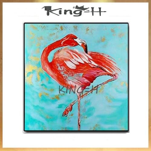 Decorative Red-crowned Crane Oil Painting Hand Painted Canvas Painting Art Wall Hanging Handmade Animal Pictures For Bedroom