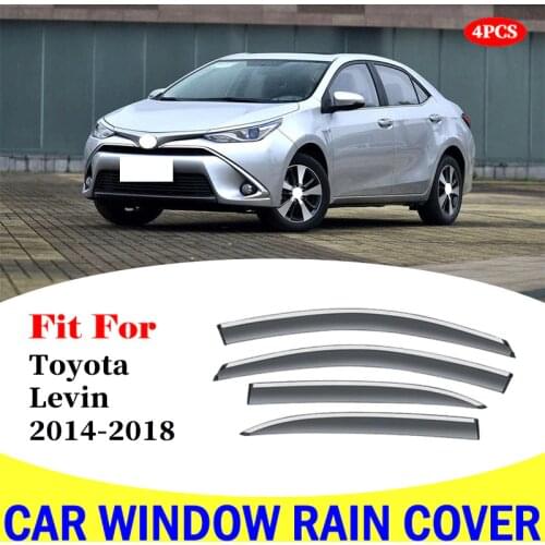 For Toyota Levin car window deflectors car wind sun guard rain wind vent visor cover trim car styling accessories 2014-2018