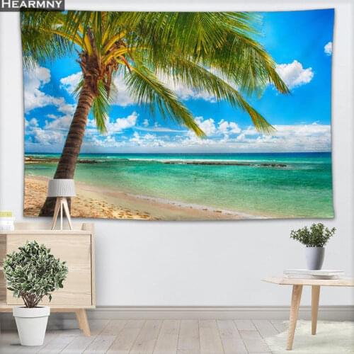 Palms Beach Tapestry Wall Hanging Decor Christmas Wall Tapestry Show Piece For Home Decoration Camping Tent Travel Sleeping Pad