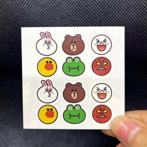 1Pc Cute Meme Kid Temporary Tattoo Sticker Frog Rabbit Bear Smail Fake Tatoo Waterproof Body Art Party Decals