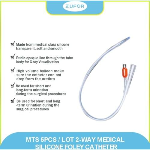 MTS 5pcs/lot 2 way Medical Silicone Foley Catheter Urology Male and Female Penile Urethral Catheter Clinical Teaching