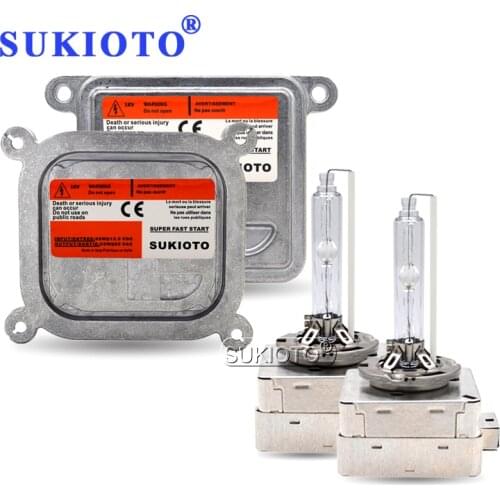 SUKIOTO Xenon D1S D3S D8S Ballast Kit 55W HID Xenon Headlight 5500K +60% D1R D1S 034663 10R-034663 A71177E00DG Car HID Headlamp