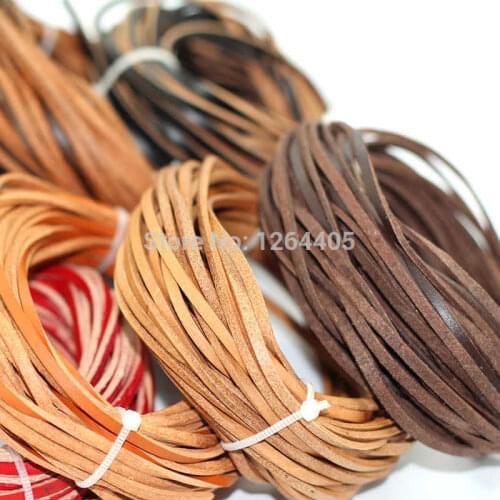 3mm wide leather ,10m/piece bracelets rope genuine cow leather cord (About 1.5mm Thick)
