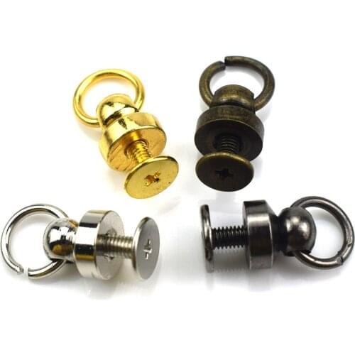 20PCS Metal Bags Rivet Nail Buckle Swivel Screw Studs Button Handbag Chain Hanger Leather Accessories Copper Belt Brass Nails