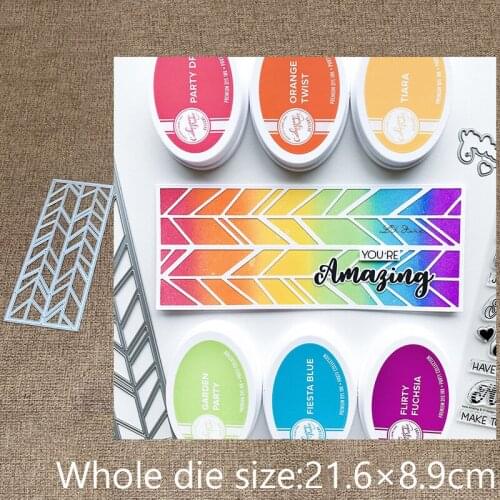 XLDesign Craft Metal stencil mold Cutting Dies CHEVRON SLIMLINE FRAME scrapbook die cuts Album Paper Card Craft Embossing