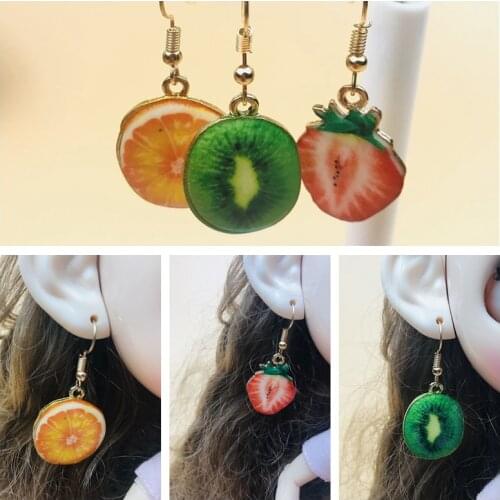 1 Pair Cute Fruit Earrings for dolls Accessories fruit ear loop ornaments for dolls