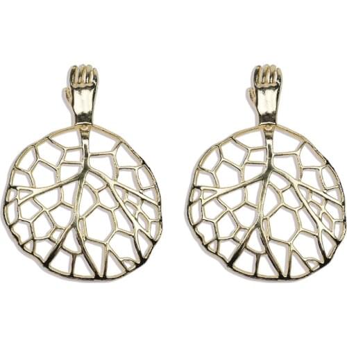 Fashion Simple Gold Metal Leaf Drop Earrings Women Fashion Palm Dangle Earring Jewelry Female Geometric Statement Large Earrings