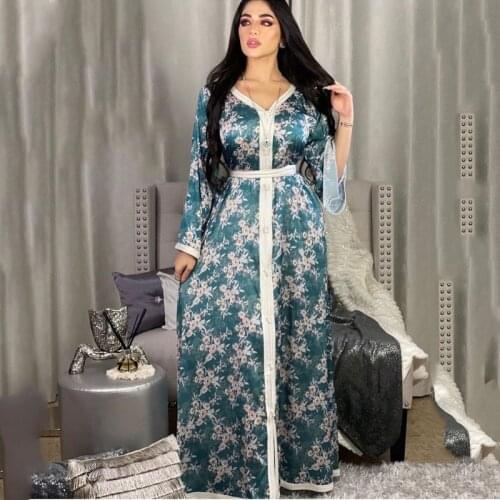 Eid Mubarak Muslim Women Abaya Dress Kimono Dubai Malaysia Turkish African Print Boubou Ladies Caftan Marocain Robe Djellaba