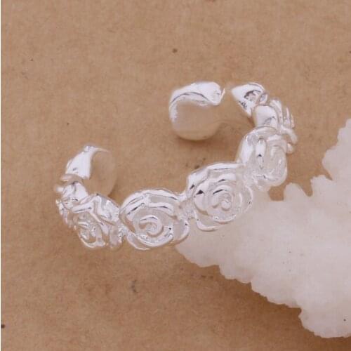 Wholesale Silver Plated Rings For Women,Free Shipping Charm Christmas Silver Fashion Jewelry Floribunda /ajmajata Baeajrla