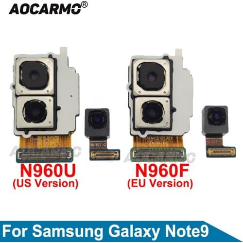 Aocarmo Front and Back Camera For Samsung Galaxy Note 9 N960F N960N Main Rear Camera Flex Cable Replacement Parts