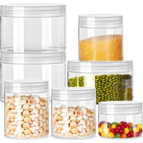 Plastic Jar with Clear Lid Food Storage Container Kitchen Sealed Can Refrigerator Multigrain Tank Container Household Storage