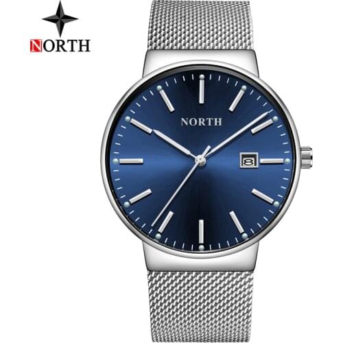Luxury Brand Men Watch NORTH Fashion Casual Simple Stainless steel Quartz Watch Men Sport Waterproof Watches Relogio Masculino