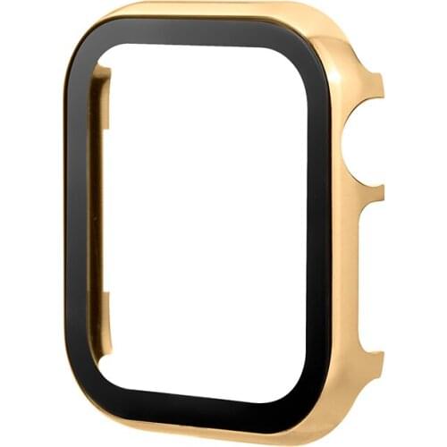 Glass Frame Case For Apple Watch 6 se 5 4 3 Metal bumper All-around screen protector frame apple watch case 44/42mm 40/38mm