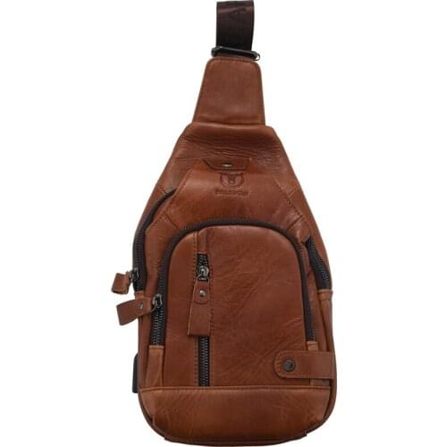 BULLCAPTAIN Genuine Leather Crossbody Bags Men Shoulder Men Chest Bags Fashion Travel Handbags Man Messenger Bag Male