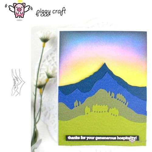 Piggy Craft metal cutting dies cut die mold Jungle tree hillside strip Scrapbook paper craft knife mould blade punch stencils