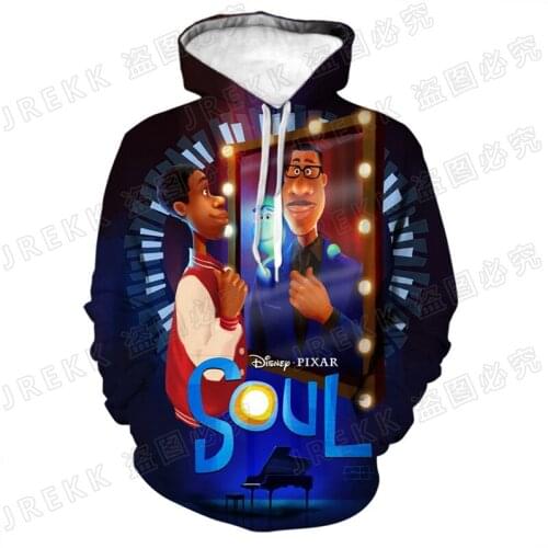 Cartoon Anime Clothes For Boy Girl Kids Disney Movie Soul 3D Print Women Hoodies Spring Autumn Streetwear Mens Sweatshirts