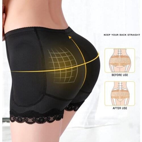 Boxer Body Belly Pants Plump Hips Large Size Body Shaping Panties Female Butt-Lifting Lace Edges With Hip Pads