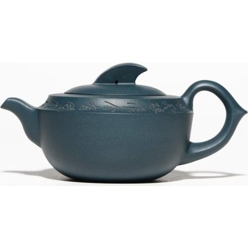 Yixing Purple Clay Teapot Ore Azure Mud Riding The Wind and Breaking Waves Kung Fu Tea Set, Teapot, Chinese Tea Set