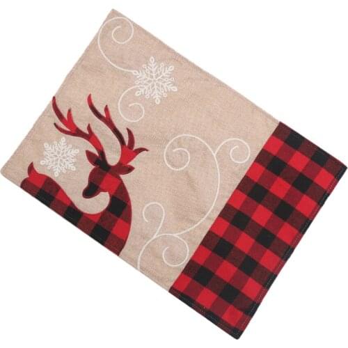 1pc Dining Table Mat Christmas Snow Placemat Bowl Cup Mat Dining Table Decor