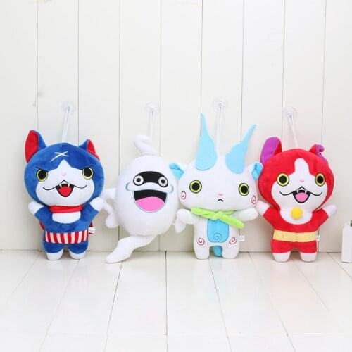 20cm Yo-Kai Yokai Watch plush Doll Jibanyan Komasan and Whisper Youkai Plush Toys Stuffed Dolls with sucker pendant