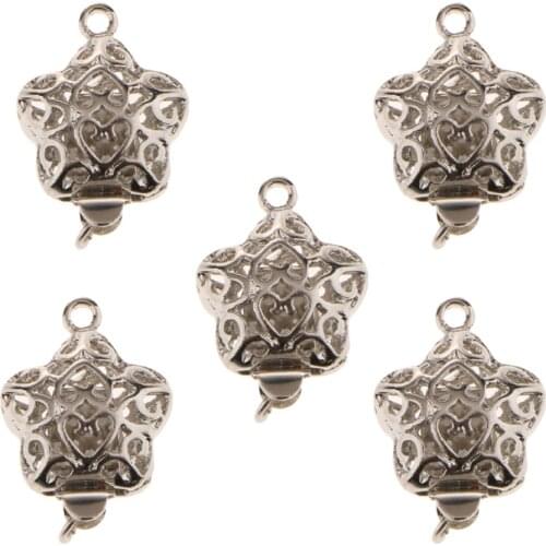 5 Pieces Double Side Filigree Heart Plugs DIY Bracelet Necklaces Hooks