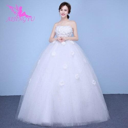 AIJINGYU 2021 plus size Customized new hot selling cheap ball gown lace up back formal bride dresses wedding dress WK665