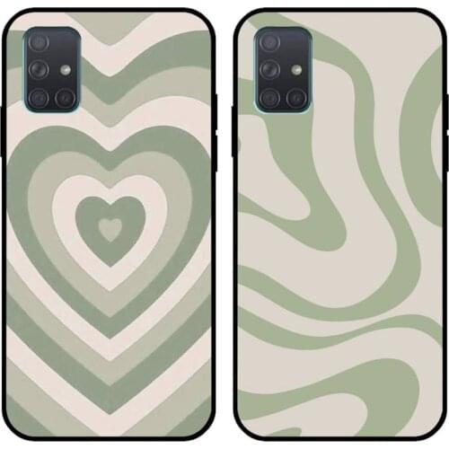 Abstract art liquid Swirl in Light Sage Green Phone Case For Samsung Galaxy A21S A11 A31 A81 A10 A20E A30 A40 A50 A70 A71 A51 5G