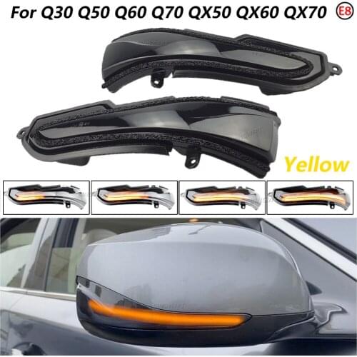 For Infiniti Q30 Q50 Q60 Q70 QX50 QX60 QX70 LED Dynamic Turn Signal Light Side Mirror Sequential Indicator Blinker Lamp