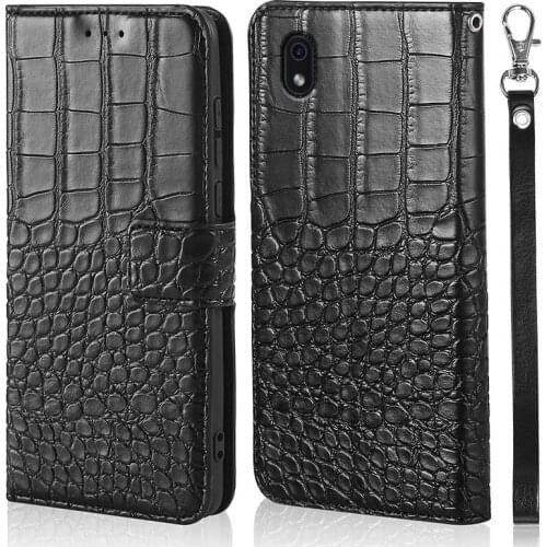 DOERXLON Wallet Flip For Samsung Galaxy A01 Core Leather Case For Samsung A01 Core Crocodile grain magnet buckle Core Case