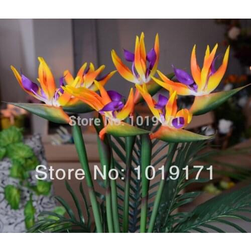 80CM x 3pcs PU Artificial Strelitzia Reginae Paradis Bird Flower Wedding Home Office Furniture Decor 3 Color F327