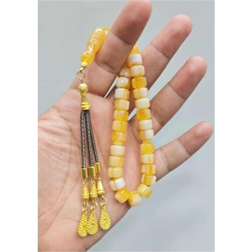 Islamic Tasbih Muslim Rosary Beads 33 Prayer Rosary For Men Bracelet For Men Accessory amber oltu amber stone Handmade Turkey