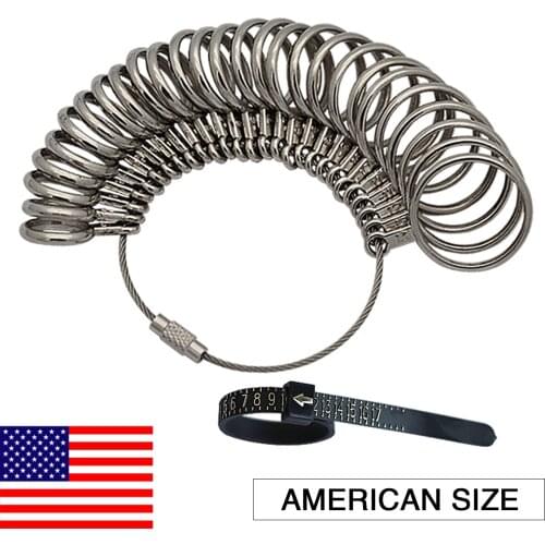 US/UK/HK/EUR/JAP/KOR Measure Ring Alloy Finger Ring Sizing Measuring Tool Finger Gauge Kit Jewellery Sizing Tools