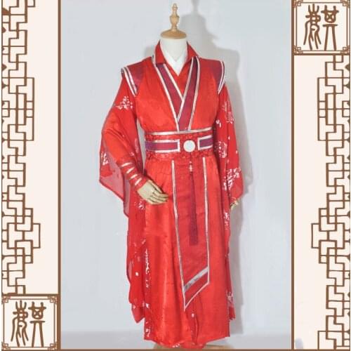 Chinese Anime Tian Guan Ci Fu Xie Lian Hua Cheng Cosplay Costume Lan Wangji Ancient Wedding Costumes for Halloween Christmas