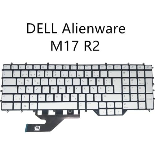 Laptop keyboard for DELL Alienware M17 R2 17.3 GR German white CN-0NC7YD DFH00 NSK-QHBBC PK132KG1B16 backlit brand new