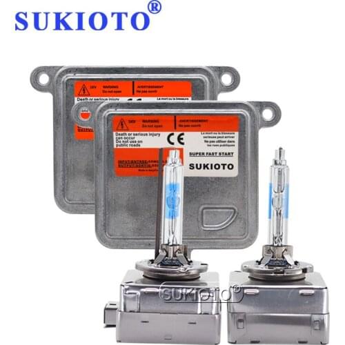 SUKIOTO Car Light Xenon D1S HID Ballast Kit A71177E00DG 55W D1S D3S Auto Headlamp Bulbs 5500K White D1 D3 Canbus HID Xenon Kit