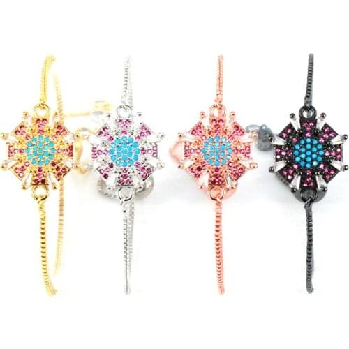 Beautiful windmill women link bracelet cute paved cz bracelet for girlfriend charms adjustable chain bracelet statement jewelry